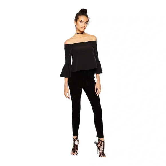 Gianni Bini Black Bell‎ Sleeve Off the Shoulder Top size M - Picture 6 of 12